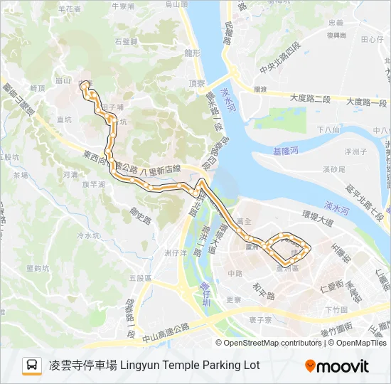 橘20觀音山遊客中心 Bus Line Map