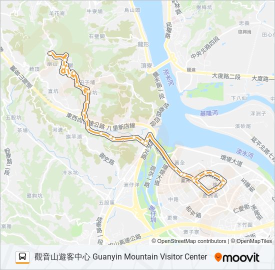 橘20觀音山遊客中心 bus Line Map