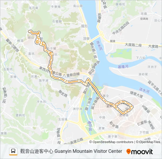 橘20觀音山遊客中心 Bus Line Map