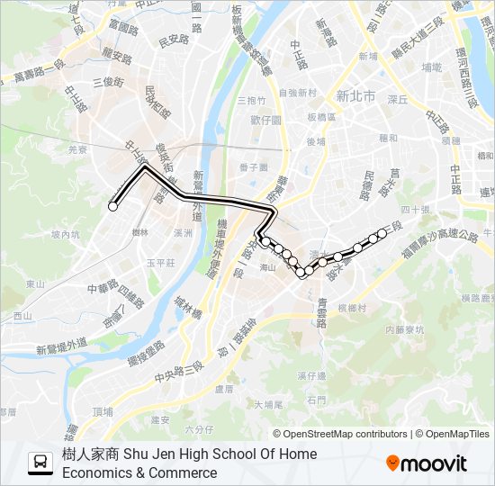 土城金城路-樹林大安路 bus Line Map