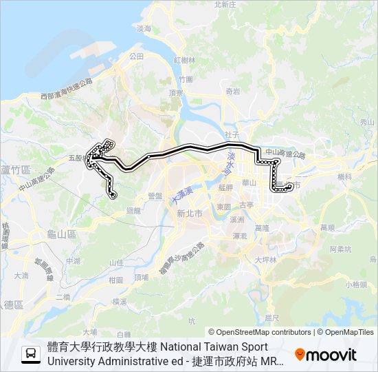967體育大學行政教學大樓 Bus Line Map