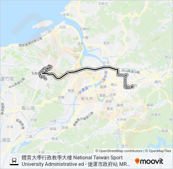 967體育大學行政教學大樓 Bus Line Map