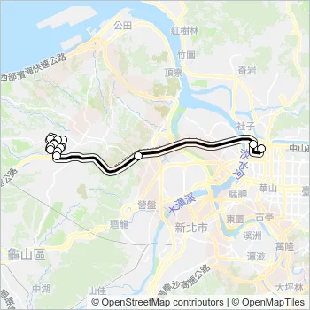 林口(文化北路)-捷運圓山站 Bus Line Map