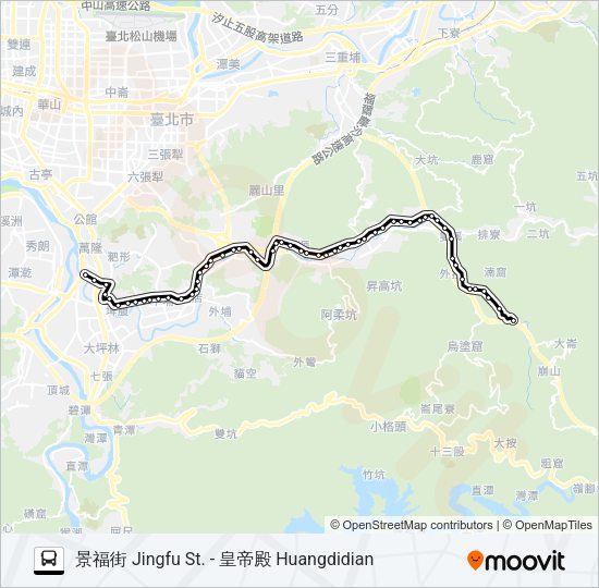 666皇帝殿 Bus Line Map