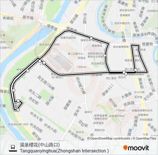 湯泉-十四張-大坪林 Bus Line Map