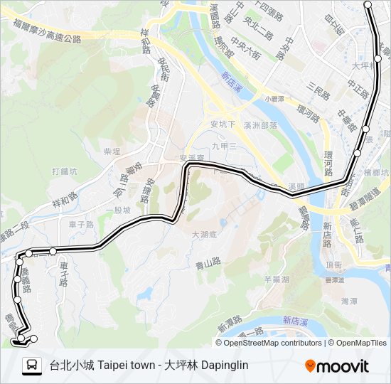 台北小城-捷運大坪林站 Bus Line Map