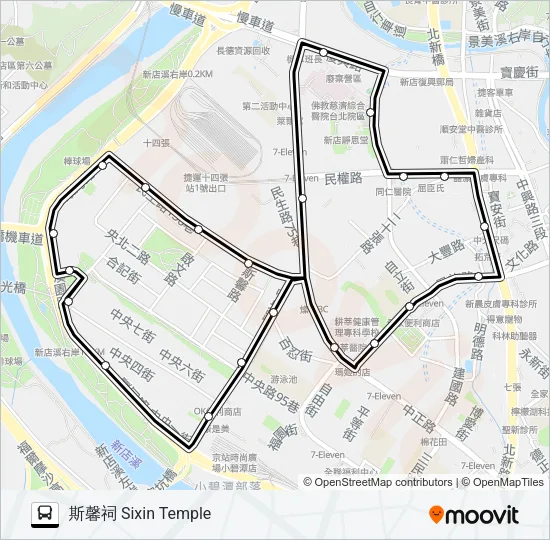 湯泉櫻花-大坪林-湯泉櫻花  Line Map