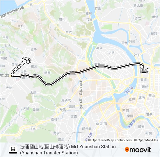 林口(文化三路)-捷運圓山站去 Bus Line Map