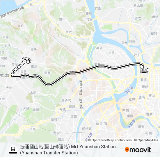 林口(文化三路)-捷運圓山站去 Bus Line Map