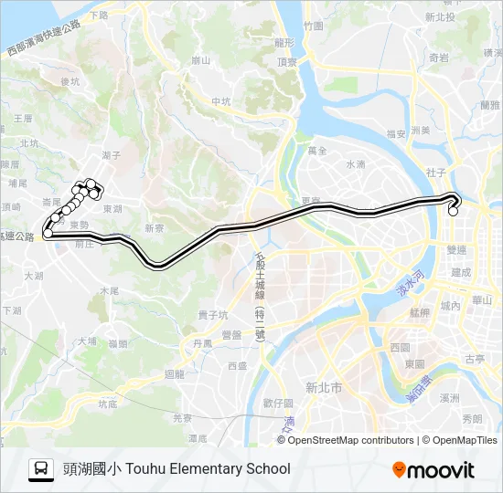 林口(文化三路)-捷運圓山站去 Bus Line Map
