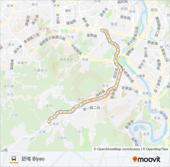 橘1 Bus Line Map