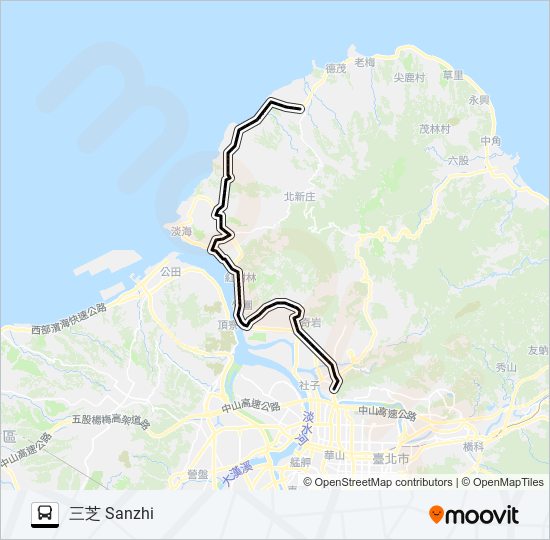 864 bus Line Map