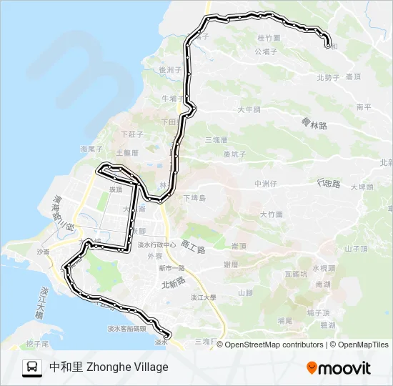 873 Bus Line Map