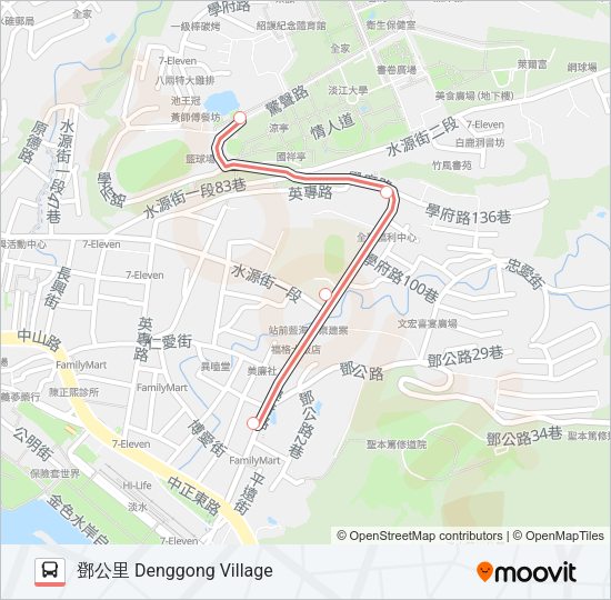 紅28直 Bus Line Map