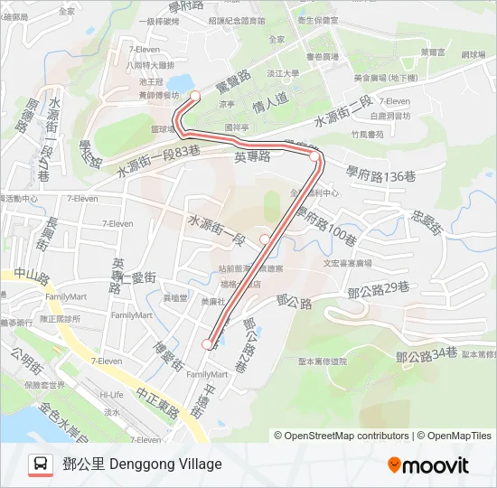 巴士紅28直的線路圖