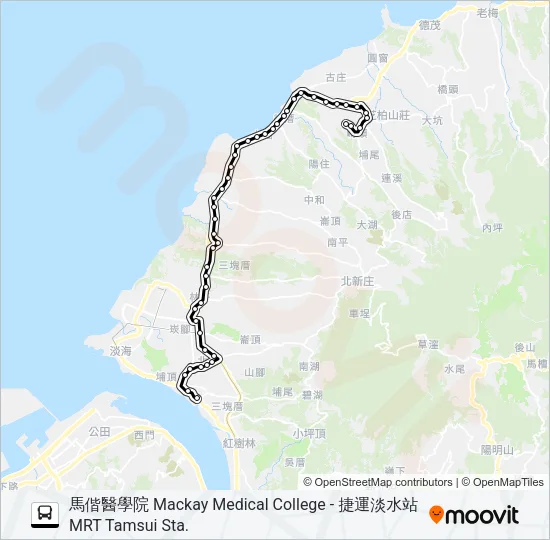 861馬偕醫學院 Bus Line Map