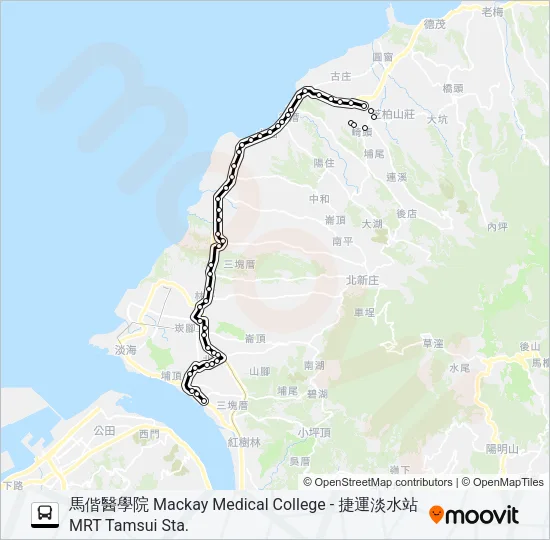 861馬偕醫學院 Bus Line Map