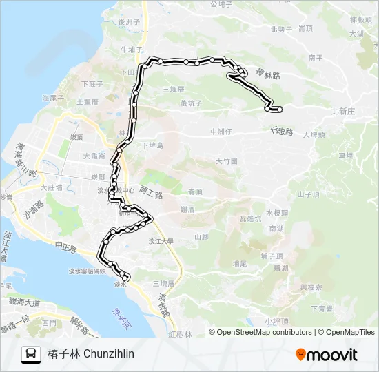 871經中山北路 Bus Line Map