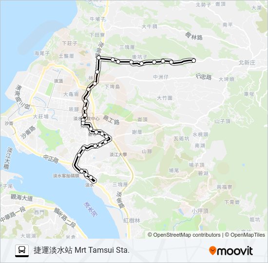 巴士871經中山北路的線路圖