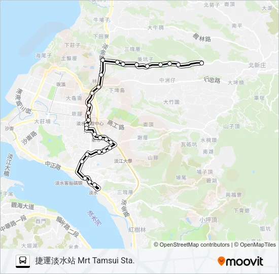 871經中山北路 Bus Line Map