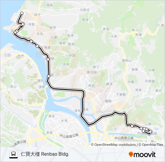 淡水-內湖科技園區 Bus Line Map