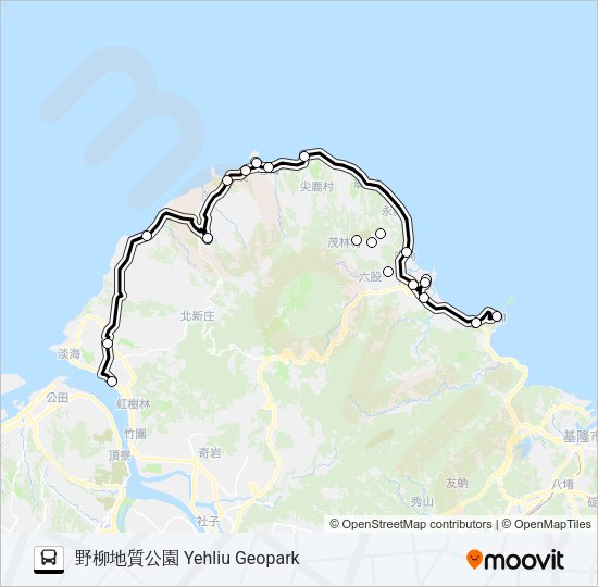 716捷運淡水站不繞 Bus Line Map