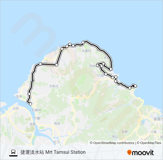 716捷運淡水站不繞 bus Line Map