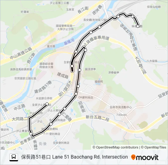 586 Bus Line Map