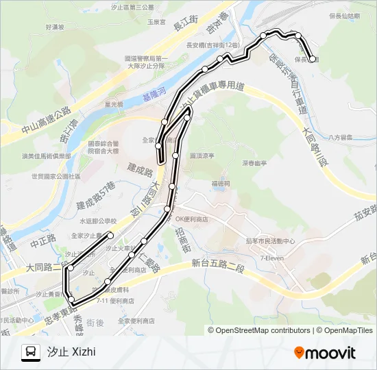 586 Bus Line Map