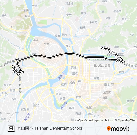 泰山-內湖去 bus Line Map