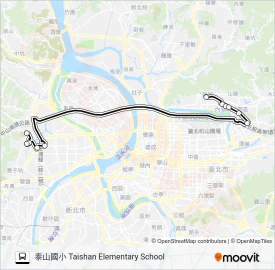 泰山-內湖去 Bus Line Map