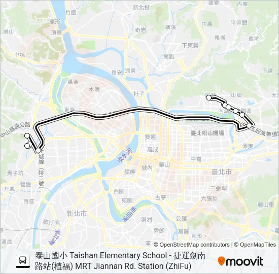 泰山-內湖(直達)去 Bus Line Map