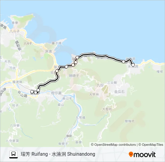 巴士886區瑞芳火車站的線路圖