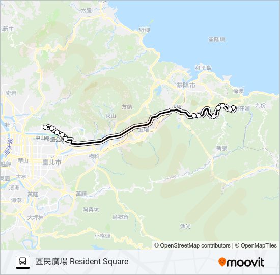 瑞芳-內科(基客)去 bus Line Map