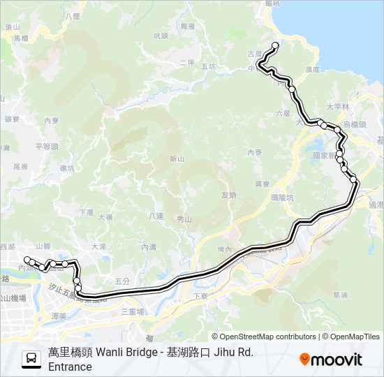 萬里-內湖科技園區去 bus Line Map