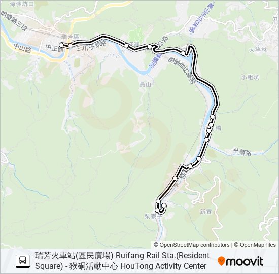 巴士808瑞芳火車站(區民廣場)的線路圖