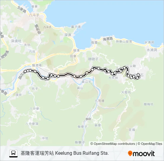825瑞芳火車站(區民廣場) Bus Line Map
