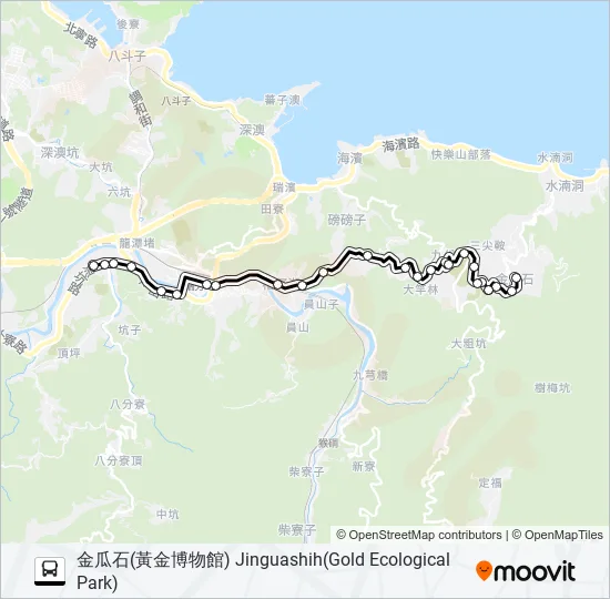 巴士825瑞芳火車站(區民廣場)的線路圖