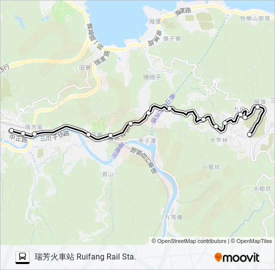 巴士827瑞芳火車站(區民廣場)的線路圖