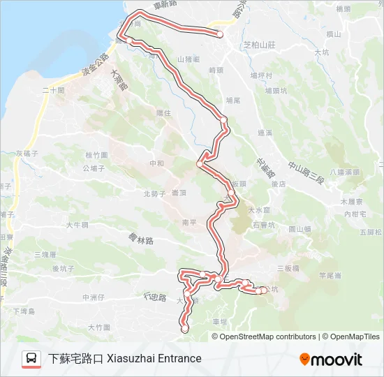 F131三芝國中 Bus Line Map