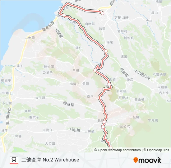 F131三芝國中 Bus Line Map