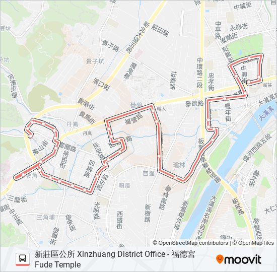 巴士F201新莊區公所的線路圖