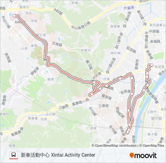 巴士F206新泰活動中心的線路圖