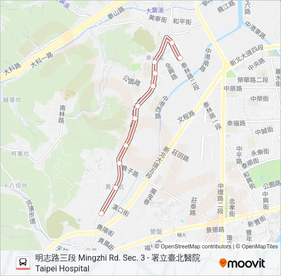 F218明志路三段發車 Bus Line Map