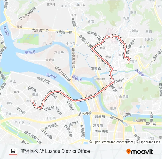 F317蘆洲區公所 Bus Line Map