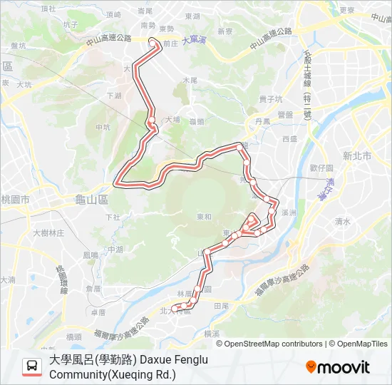 F611大學風呂(學勤路) Bus Line Map