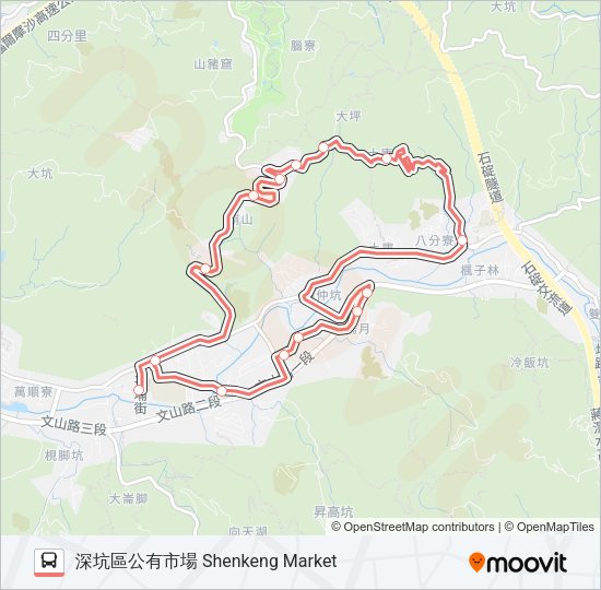 F711深坑區公有市場 Bus Line Map