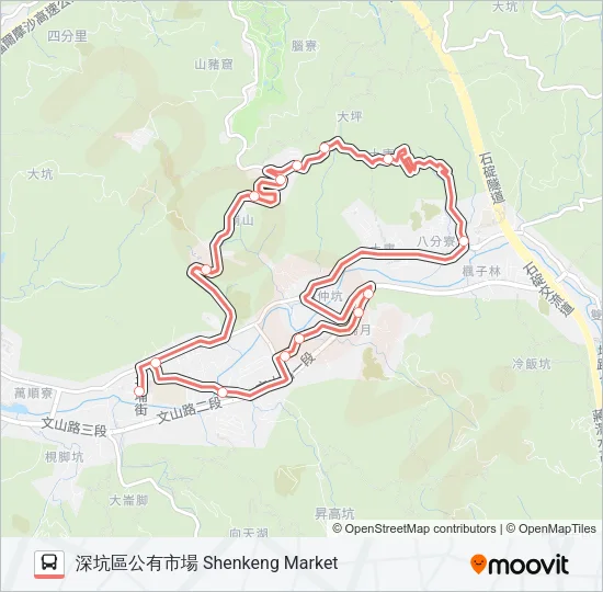 巴士F711深坑區公有市場的線路圖