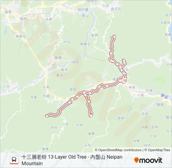 巴士F812十三層老樹的線路圖