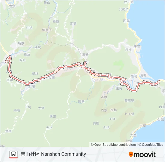 巴士F823區南山社區的線路圖